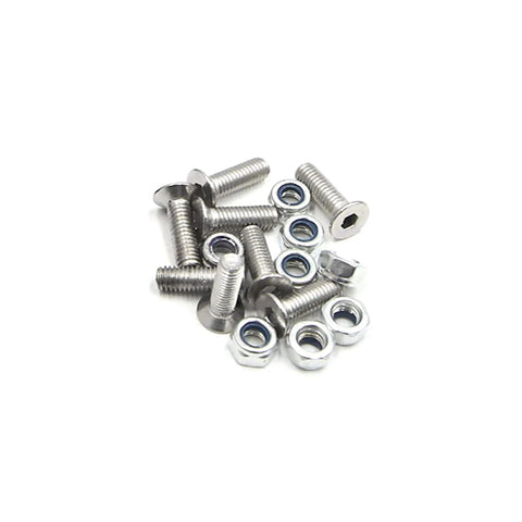 Eight Pack Black Quick Release Fastener Kit For Car Bumper Trunk Fender Hatch Lid Aluminum Alloy Durable Weather Resistant With 6mm Hole Fit And Rubber Ring Included Easy Install For Auto Car Body Panels, shown with silver screws and nuts