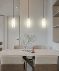 Dining room with 2 Pack Crystal Kitchen Island Pendant Lights With Nickel Finish Dope Modern Fixture With Crystal Plate Metal Shade