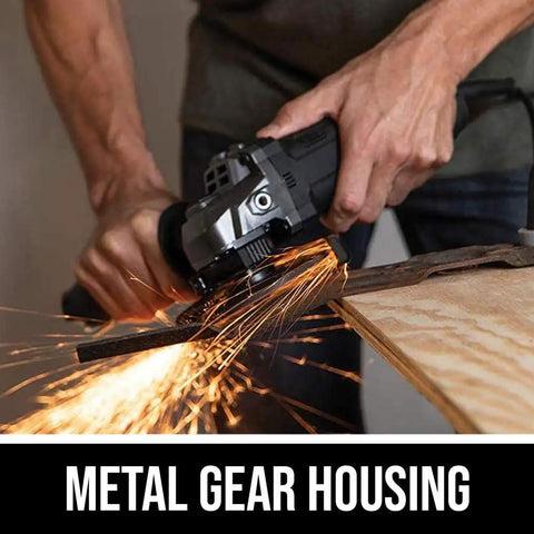 Powerful 8 Amp Corded Angle Grinder With Three Position Side Handle Tool Free Guard Adjustments Safety Lock And Versatile Cutting Grinding And Deburring For Home And Workshop Projects