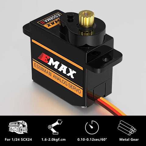 Emax ES08MAII 12g Analog RC Servo For 1 24 Axial SCX24 Bronco JLU Gladiator C10 Deadbolt B17 Upgrade Parts Beefy 2 Kg Cm Torque