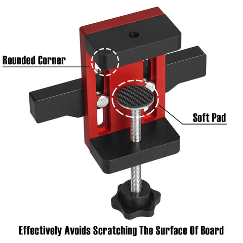 Aluminum Alloy Cabinet Door Mounting Jig With Built In Screw Clamp and soft pad for stable cabinet door installation