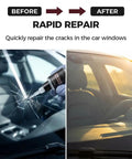 DIY Windshield Crack Repair Kit for Cars No Brainer, 2026 Multi Functional Glass Repair Set before and after use on car windshield