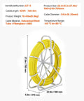 Fiberglass Fish Tape One Quarter Inch By 425 Feet Heavy Duty Duct Rodder Wire Puller Cable Running Rod With Steel Reel Stand Yellow