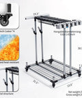 Heavy Duty Garden Tool Organizer And Garage Storage Rack For Long Handled Tools Shovels Rakes And Small Accessories Metal Tool Cart holds 22 long tools