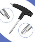Dual Head Torx Wrench For Golf Clubs T20 And T25 With Universal Shaft Adapter And Weights Pro Grade Stainless Steel And Plastic Handle Black