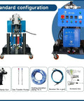 Heavy Duty Portable Pneumatic Polyurethane Spray Foam Machine 110V 5.5KW Beast Mode Air Powered Insulation Sprayer components layout.