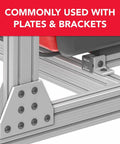 Stainless Steel Slide In T Nut With Offset Thread For Fifteen Series Aluminum Extrusion Five Sixteenths By Eighteen Thread installed