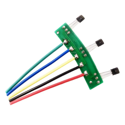 Hefty Duty Hall Effect Sensor Board For Electric Scooters And Trikes Wired 120 Degree PCBA Motor Replacement With Cable showing connectors.