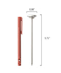 Instant Read Analog Meat Thermometer For Grill And Kitchen Durable Stainless Steel 1 Inch Dial Red Pocket Calibration Sleeve Easy Calibrate NSF Approved Grillin Ready For BBQ And Home Cooking with dimensions
