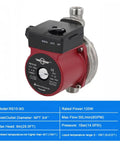 Built Different 110V Automatic Water Booster Pump With 120W Motor And Food Grade Stainless Steel 304 side view with control settings.