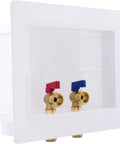 DIY Friendly Washing Machine Outlet Box With Push To Connect Brass Fittings For One Half Inch By Three Quarters Inch MHT Compatible