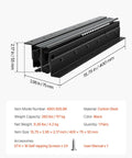 Tough As Nails Undermount Drawer Slides Full Extension Ball Bearing System Designed For Zero Friction Cabinet Travel Rock Solid Weight Support Fast Swap Black Finish with measurements.