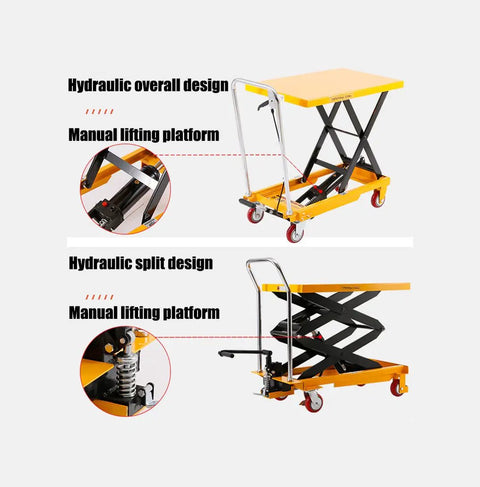Smooth Lifting Heavy Gear Badass Hydraulic Lift Cart And Stationary Platform Truck With Rock Solid Base For No Sweat Material Handling And Custom Work Tables Up To Five Hundred Kilogram Capacity