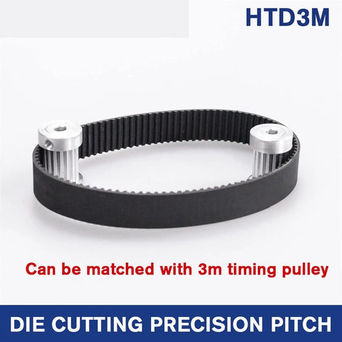 HTD 3M Timing Belt For 3D Printers Closed Loop Synchronous Belt with pulleys, rubber construction