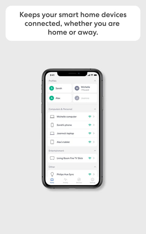 Smartphone displaying interface of Budget Friendly Mesh WiFi System With Gigabit Speeds And WiFi 6 Plus Coverage Up To 4,500 Sq Ft Connect 75+ Devices 3 Pack Easy Setup For The Whole Home