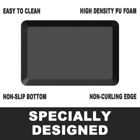 Extra Thick Anti Fatigue Floor Mat For Standing Desks And Kitchen Use With 1 Inch Cushion, Durable PU Foam Surface And Wear Resistant Leather Top, Easy Wipe Clean, Comfy All Day Support For Home Office Or Garage Black 30 By 20