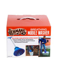 Portable Manual Clothes Washer Plunger in packaging with collapsible design, ideal for fast laundry in bucket or sink.