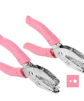 Dual Size Circle Hole Punch Set For Paper Craft And Scrapbooking, One Sixteenth Inch And One Eighth Inch Holes, Two Pack, Pink