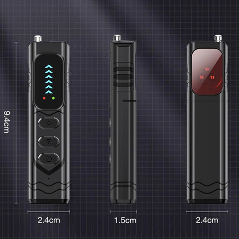 Hidden Camera Detector With Anti Spy RF Signal Scanner And Lens Finder Portable One Hand Operation 5 Level Sensitivity Bug Detector For GPS Trackers Ideal For Travel Hotel Home And Office Security, 9.4cm body