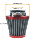 Close-up of air filter from PZ20 Carburetor Kit With Air Filter CDI Box Ignition Coil Starter Solenoid Relay And Voltage Regulator