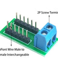 5Pcs 2x6 Terminal Block Distribution Module With 2P Screw Terminal To 2.54mm Pitch Dupont Pin Header Connector, green PCB