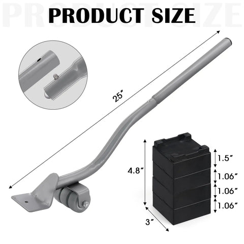 Heavy Duty Furniture Lifter Tool With Sliders And Wheels For Moving Heavy Sofas Refrigerators And Washing Machines Safe To Lift And Roll With Four Raise Blocks And One Lifter Tool Durable Metal Grey