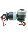 Heavy Duty Brushless DC Motor Electric Fan 5 Amp 11 To 21 Volt with bulletproof housing and electrical wiring for cooling applications.