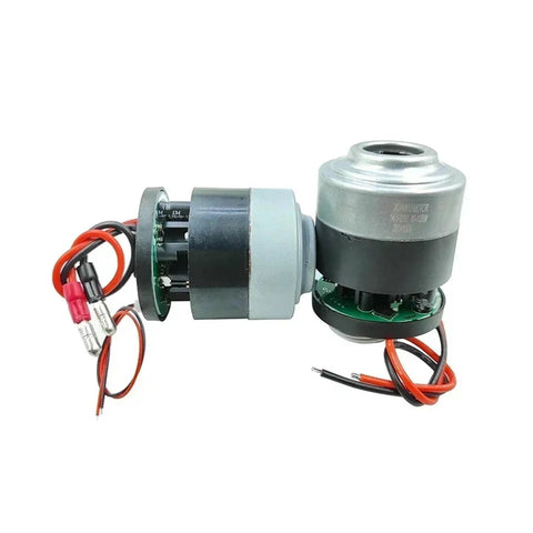 Heavy Duty Brushless DC Motor Electric Fan 5 Amp 11 To 21 Volt with bulletproof housing and electrical wiring for cooling applications.