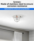 10 Pack Half Inch Zinc Plated Steel Fire Sprinkler Head Guards With Stainless Mounting Hardware display mounted on ceiling.