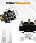 Dimensions diagram of DPDT 24V General Purpose Switching Relay For HVAC And Furnace Control Replaces R8222D1014