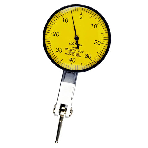 Aluminum Alloy Dial Indicator Stand And Dial Comparator For Precision Measuring 0 To 40mm Scale With 0.01mm Accuracy Pro Grade Industrial Tool For Mounting Alignment And Part Checking, yellow dial face