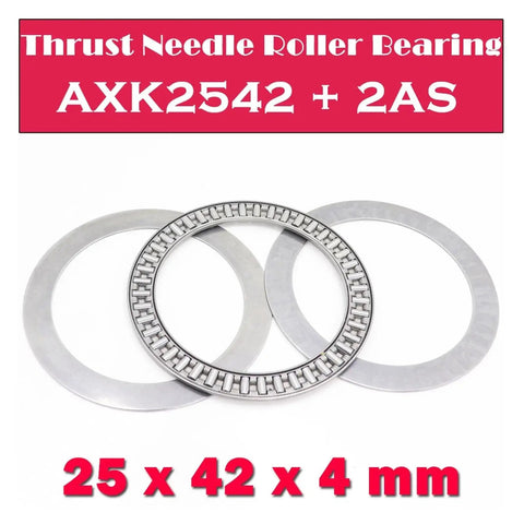 Tough As Nails Heavy Duty Thrust Needle Roller Bearings With Two AS2542 Washers 25 X 42 X 4 mm Pre Lubricated Pack Of Ten