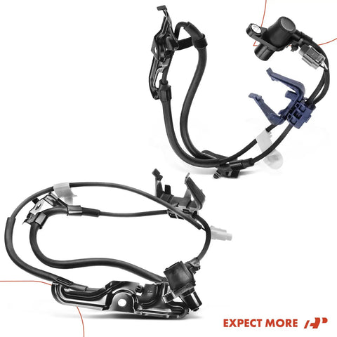 Front Pair Abs Wheel Speed Sensors Compatible With Toyota Camry Lexus Es300 Es330 Solara 2002 2008, showing installation clips and connectors.