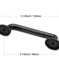 Rustic Black Silver Cabinet Handles Set Of 10 Drawer Pulls Zinc Alloy One Piece Die Cast Construction Center To Center 3 7/8 Inches