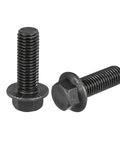 Rock Solid M14 Hex Serrated Flange Bolts 40mm Long 10.9 Grade Carbon Steel Screws With Black Oxide Coating Pack Of Two