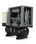 Beefy 20HP Rotary Screw Air Compressor With Dryer And 105 Gallon ASME Tank, 78 CFM At 116 PSI, 230V 3-Phase, side view