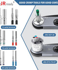 Deutsch Pin Kit 12 16 20 Size Male And Female Terminals with crimping tools JRD-HDT-48 and JRD-DT2+TH-DT displayed