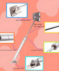 Heavy Duty 2 Pack 6 Inch Drop Down Gas Struts with metal chassis and support rod for flip-down doors and cabinets.