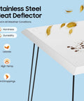 Square Fire Pit Heat Deflector With 4 Foldable Legs And Carry Handle Outdoor 24x24 Inch Burner Cover That Pushes Heat Downward