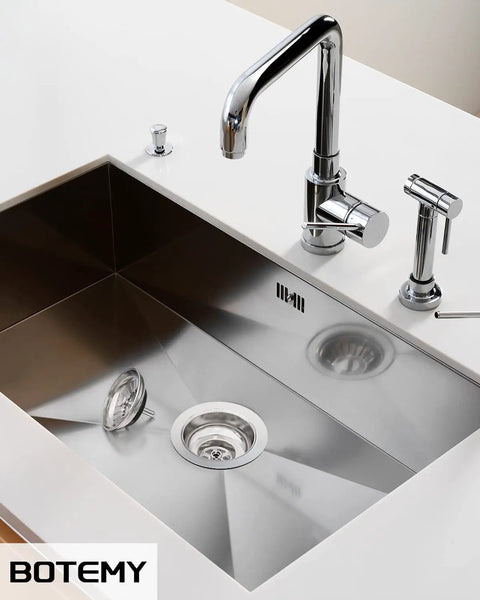 Straight Up Solid Extended Screw Mounts For Sink Drain Strainers Built To Last Rust Resistant Copper Hardware Quick Install Thick Granite Or Marble Kitchen Sink Replacement Hardware in a stainless steel sink.