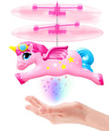 Magical Flying Unicorn Toy For Girls With LED Lights Fairy Flying Ball Helicopter Drone For Indoor Play Cute Unicorn Gift