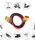 14 Gauge 10ft XT60 Extension Cable With Male To Female Connectors, surrounded by various RC models and devices.