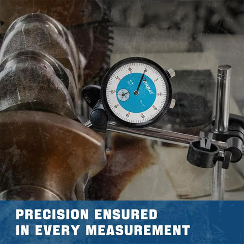 Industrial Dial Indicator With Boss Level Precision, 0 To 1 Inch Measuring Range, 2.25 Inch Dial in use on machinery