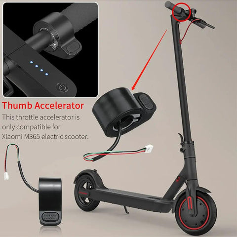 Thumb Throttle For Electric Scooter High Sensitivity Accelerator Replacement Part Easy Install And Smooth Responsive Control For Rapid Start Up And Precise Speed Adjustment Fits M365 Style E Scooters Black