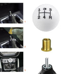 5 Speed Round Ball Shift Knob For Manual Cars, Resin Shifter Lever Head With 3 Adapters, White And Black Finish installation process