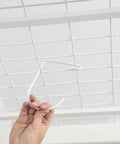 Installing Heavy Duty Overhead Storage Rack And Wall Mount Hooks Four Pack Steel Hooks for Bikes Ladders Tools And Gear on grid rack