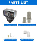 Image showing parts list for 12 Day Timer Water Softener Valve Replacement For Whole House Systems Fits 9 To 11 Inch Fine Thread Resin Tanks 5600 Control Head For Easy Regeneration And Must Have Reliable Home Water Softening.