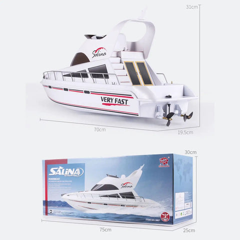 2.4G Remote Control High Speed RC Yacht With 20 Kmph Top Speed, Racing Boat Model for Hobbyists, includes 8.4V 2000mAh NiMH Battery