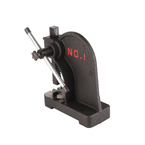 Straight Up Heavy Duty 1 Ton Manual Arbor Press For Riveting And Bearing Punching With Rock Solid Carbon Steel Construction, black press with 'NO.1' detail.