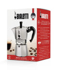Moka Express Classic Italian Stovetop Espresso Pot For Rich Home Brew Natural Silver Finish 6 Cup Capacity Iconic Moka Pot Design